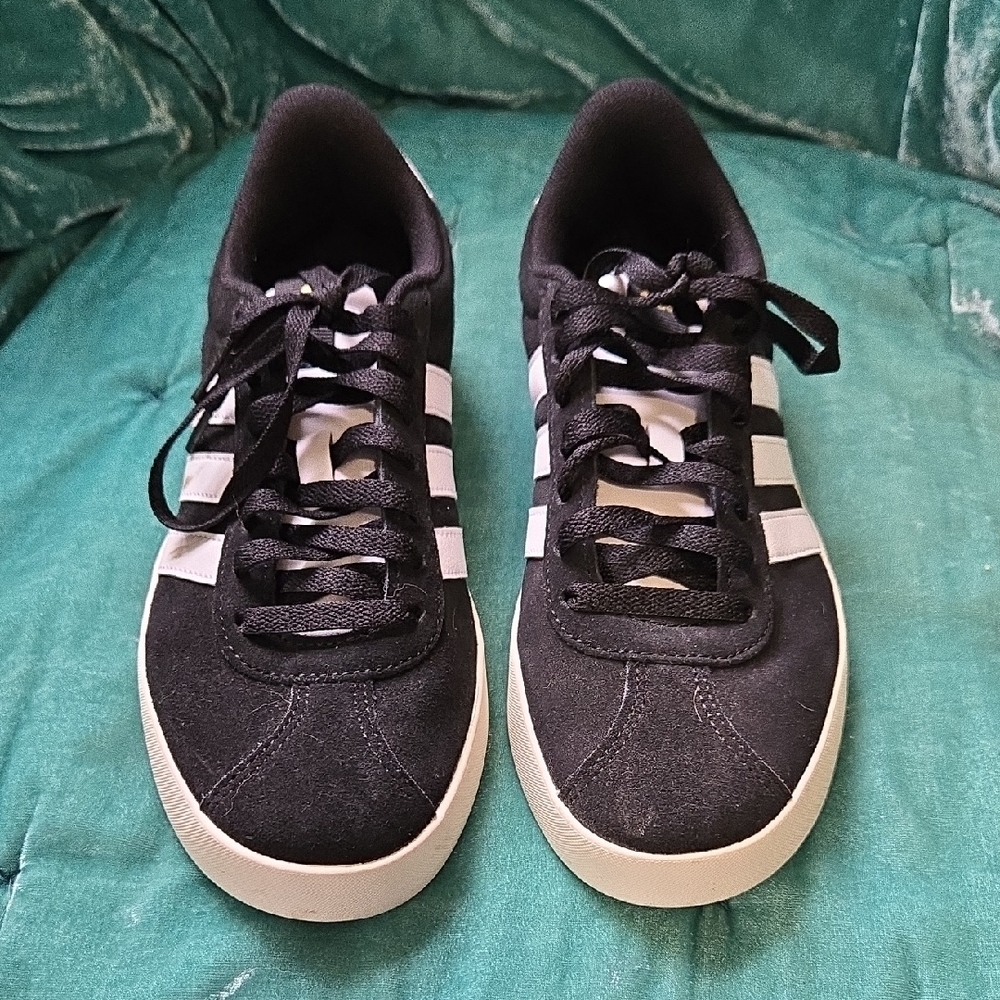 Black Sneakers with White Stripes